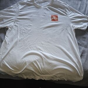 Nike White Tee with Red Graphic
